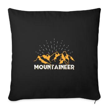 Alpiniste Montagnes Escalader Randonneurs Alpinistes - Housse de coussin décorative 45 x 45 cm - noir - Devant