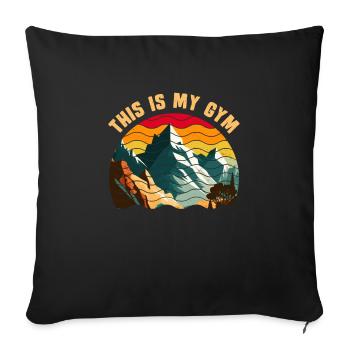 Randonnée C’est ma salle de sport Bergfan Hiker - Housse de coussin décorative 45 x 45 cm - noir - Devant