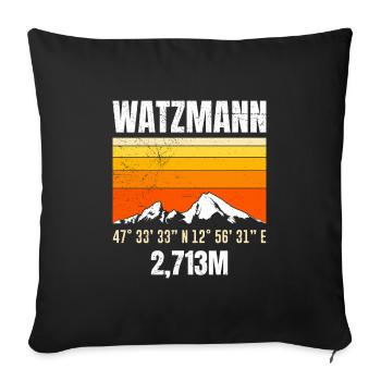 Watzmann Bergsteiger klettern Wanderer Berge - Sofakissenbezug 45 x 45 cm - Schwarz - Vorne