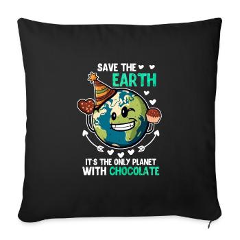 Save the Earth Chocolate Lovers Protection de l’environnement - Housse de coussin décorative 45 x 45 cm - noir - Devant