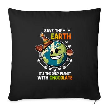 Save the Earth Chocolate Lovers Protection de l’environnement - Housse de coussin décorative 45 x 45 cm - noir - Devant
