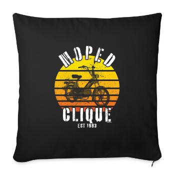 Moped Clique Scooter Mokick Two-Wheeler 1983 - Sofa pillowcase 17,3'' x 17,3'' (45 x 45 cm) - black - Front