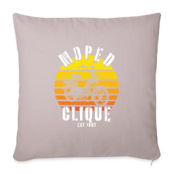 Moped Clique Scooter Mokick Two-Wheeler Driver 1987 - Sofa pillowcase 17,3'' x 17,3'' (45 x 45 cm) - light taupe - Front