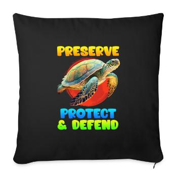Save Nature Turtles Species Conservation Environment - Sofa pillowcase 17,3'' x 17,3'' (45 x 45 cm) - black - Front