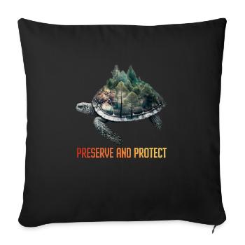 Protection des espèces, animaux en voie de disparition, nature - Housse de coussin décorative 45 x 45 cm - noir - Devant