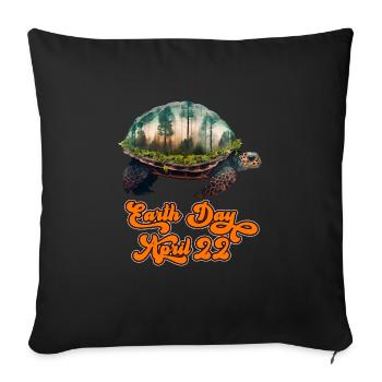 Jour de la Terre 22 avril Mission Protection de l’environnement de la Terre - Housse de coussin décorative 45 x 45 cm - noir - Devant