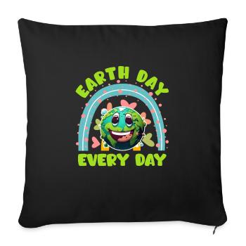 Environmentalists Earth Day Mission Earth Environment - Sofa pillowcase 17,3'' x 17,3'' (45 x 45 cm) - black - Front