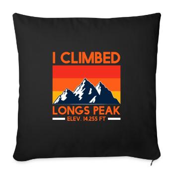 Bergsteiger Longs Peak Berge Wanderer - Sofakissenbezug 45 x 45 cm - Schwarz - Vorne