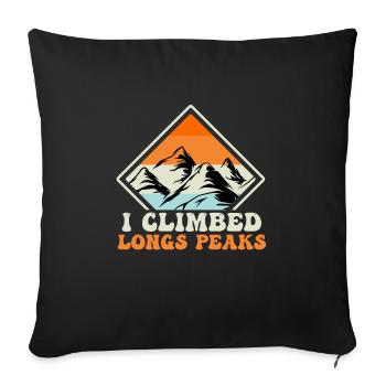 Longs Peak Climbers Escalade Sommet Randonnée - Housse de coussin décorative 45 x 45 cm - noir - Devant