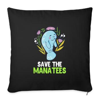 Morse Save the Ocean amour environnemental - Housse de coussin décorative 45 x 45 cm - noir - Devant