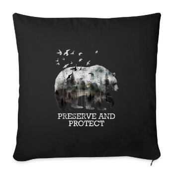Protection de l’environnement Protection des espèces Sauvez la Terre - Housse de coussin décorative 45 x 45 cm - noir - Devant
