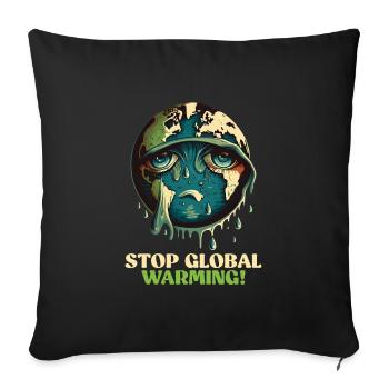 Global Warming Save the Earth Species Conservation - Sofa pillowcase 17,3'' x 17,3'' (45 x 45 cm) - black - Front