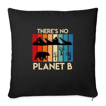 Il n’y a pas de planète B, protection des espèces, bien-être animal - Housse de coussin décorative 45 x 45 cm - noir - Devant