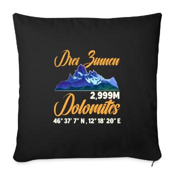 Three Peaks Dolomites climbers - Sofa pillowcase 17,3'' x 17,3'' (45 x 45 cm) - black - Front