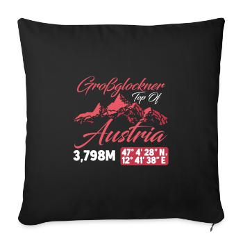 Großglockner Österreich Berge Wanderer Bergsteiger - Sofakissenbezug 45 x 45 cm - Schwarz - Vorne