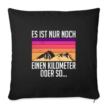 Wanderer lustig Bergesteiger Berge Naturburschen - Sofakissenbezug 45 x 45 cm - Schwarz - Vorne