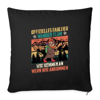 Wanderteam lustig Bergfan Bergsteiger - Sofakissenbezug 45 x 45 cm - Schwarz - Vorne