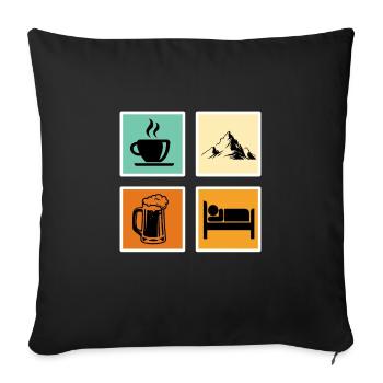Bergfan Kaffeelover Bierfan Summit Wanderer - Housse de coussin décorative 45 x 45 cm - noir - Devant