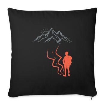 Climb Mountaineer Wanderer Summit - Sofa pillowcase 17,3'' x 17,3'' (45 x 45 cm) - black - Front