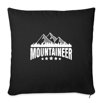 Mountaineer Mountains Climb Hikers Mountaineers - Sofa pillowcase 17,3'' x 17,3'' (45 x 45 cm) - black - Front