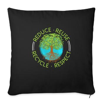 Les écologistes sauvent la Terre L’amour environnemental - Housse de coussin décorative 45 x 45 cm - noir - Devant