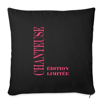 chanteuse - Housse de coussin décorative 45 x 45 cm - noir - Devant