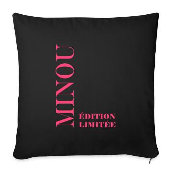 minou - Housse de coussin décorative 45 x 45 cm - noir - Devant