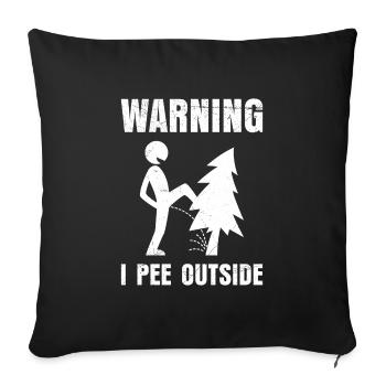 Nature Boys I Pee Outside Randonnée Funny Mountains - Housse de coussin décorative 45 x 45 cm - noir - Devant