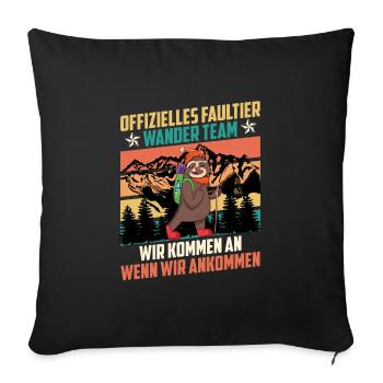Wanderteam lustig Bergfan Bergsteiger - Sofakissenbezug 45 x 45 cm - Schwarz - Vorne