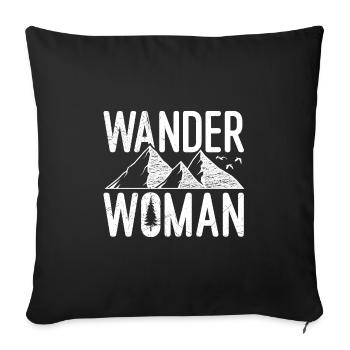 Randonnée, alpiniste, randonnée, escalade - Housse de coussin décorative 45 x 45 cm - noir - Devant