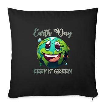 Keep it Green Save the Earth Environmental Love - Sofa pillowcase 17,3'' x 17,3'' (45 x 45 cm) - black - Front