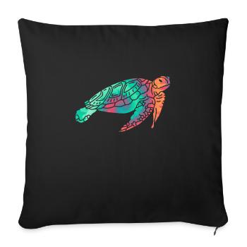 Save the Turtles Save the Ocean Environmental Love - Sofa pillowcase 17,3'' x 17,3'' (45 x 45 cm) - black - Front