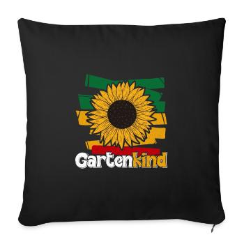 Gartenkind Sonnenblumen Gartenliebhaberin - Sofakissenbezug 45 x 45 cm - Schwarz - Vorne