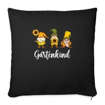 Gartenkind Gartenzwerge Schrebergarten Gartenfan - Sofakissenbezug 45 x 45 cm - Schwarz - Vorne