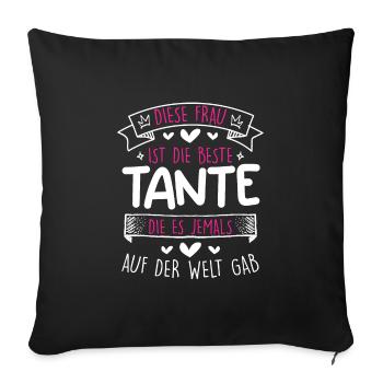 Worlds greatest Aunt beste Tante Muttertag - Sofakissenbezug 45 x 45 cm - Schwarz - Vorne