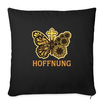 Hoffnung Frühling Sonnenblumen Sonnenschein - Sofakissenbezug 45 x 45 cm - Schwarz - Vorne