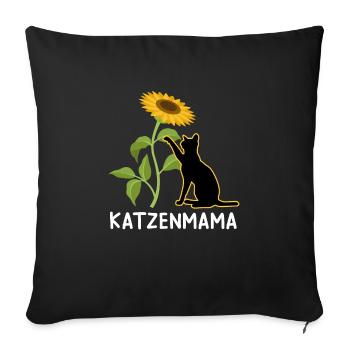 Katzenmama Kitten Katzenbesitzer I love Cats - Sofakissenbezug 45 x 45 cm - Schwarz - Vorne