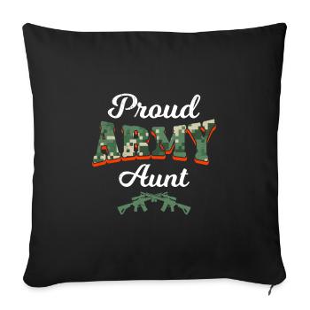 Proud Aunt Army Soldiers Military Fan Aunties - Sofa pillowcase 17,3'' x 17,3'' (45 x 45 cm) - black - Front