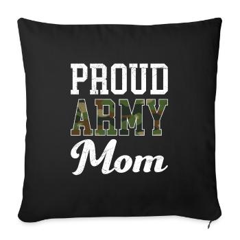 Proud Mom Army Military Mom Soldiers - Sofa pillowcase 17,3'' x 17,3'' (45 x 45 cm) - black - Front