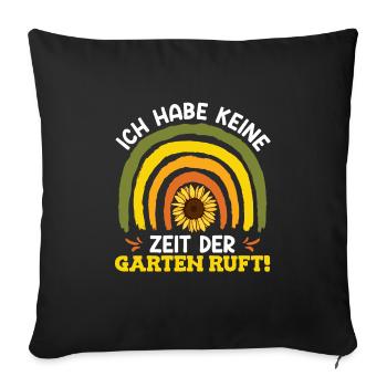 Sonnenblumen Just a Girl who loves Sunflowers - Sofakissenbezug 45 x 45 cm - Schwarz - Vorne