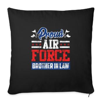 Proud Brother-in-Law Air Force Soldier Army Fan - Sofa pillowcase 17,3'' x 17,3'' (45 x 45 cm) - black - Front