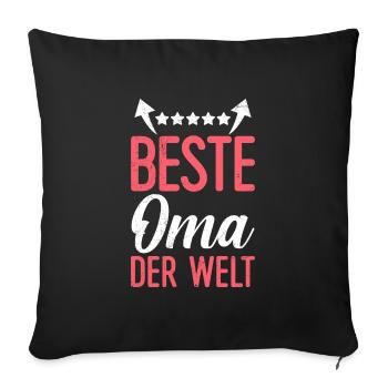Beste Oma Muttertag weltbeste Oma Großmutter - Sofakissenbezug 45 x 45 cm - Schwarz - Vorne