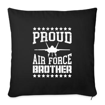 Stolzer Bruder Air Force Amerika I love USA - Sofakissenbezug 45 x 45 cm - Schwarz - Vorne