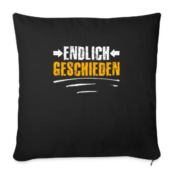 Endlich geschieden Scheidungsparty Scheidung - Sofakissenbezug 45 x 45 cm - Schwarz - Vorne