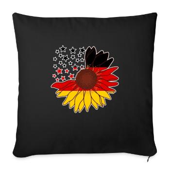 Germany Sunflower Black Red Gold Patriot - Sofa pillowcase 17,3'' x 17,3'' (45 x 45 cm) - black - Front