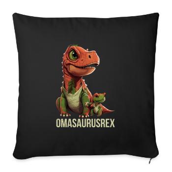 Omasaurus Mother's Day Grandmother Dinosaur - Sofa pillowcase 17,3'' x 17,3'' (45 x 45 cm) - black - Front