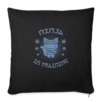 Ninja cat Ninja in training - Sofa pillowcase 17,3'' x 17,3'' (45 x 45 cm) - black - Front