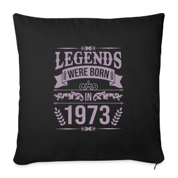 Des légendes sont nées en 1973 - Housse de coussin décorative 45 x 45 cm - noir - Devant