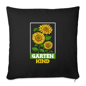 Garten Chefin Sonnenblumen Gartenfreundin Blumen - Sofakissenbezug 45 x 45 cm - Schwarz - Vorne
