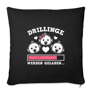 Drillinge werden geladen 2024 Triplets - Sofakissenbezug 45 x 45 cm - Schwarz - Vorne
